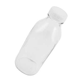 Amazon.co.jp: DECOMELODY 透明ガラス製ミルク瓶 盖付き